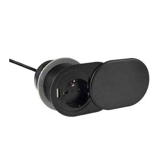 Obrazek SILDEBOX gniazdo wpuszczane w blat z portem USB cz