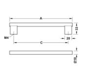 Obrazek Uchwyt TREND L-1178/1200mm efekt stali nierdzewnej
