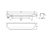 Obrazek Uchwyt  krawędziowy L-200mm mosiądz
