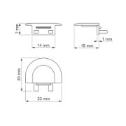 Obrazek Zaślepka profilu INLINE MINI XL szara