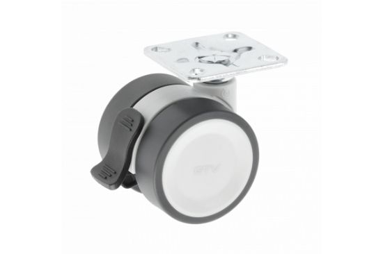 Obrazek Kółko meblowe CIRCO szare 50mm z hamulcem