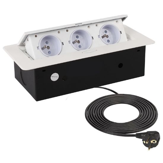 Obrazek KOMBI BOX uzbrojony 3xschuko przewód 3m biały