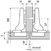 Obrazek 71M2650 zawias bliźniaczy clip