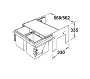 Obrazek Kosz Wesco SortoMaxx 600 1x17/2x8L