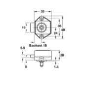 Obrazek Zamek ryglowy nawierzchniowy biały mini