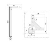 Obrazek Noga kwadratowa 60x60 H-710mm chrom