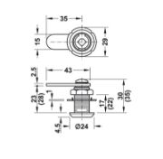 Obrazek Zamek zaczepowy Symo nikl. B 180° 22mm