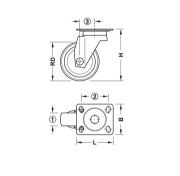Obrazek Kółko meblowe 25mm skrętne czarne
