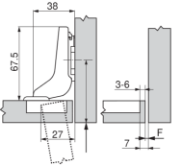 Obrazek 70M2750 zawias wewnętrzny bez sprężyny clip 110`