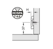 Obrazek Prowadnik zawiasu Metalla+ regulacja mimośrodowa