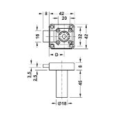 Obrazek Zamek ryglowy z przedłużoną obudową cylindra lewy