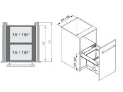 Obrazek Szuflada MAXIMA L-500 H-350 2x15L