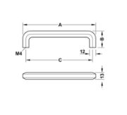 Obrazek Uchwyt TREND H1710 L-128mm ocynowany antycznie
