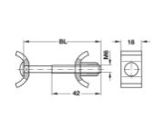 Obrazek Złącze do blatu 35/M6x150mm