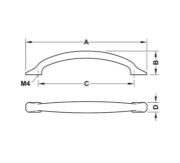 Obrazek Uchwyt H2180 L-96mm złoty szczotkowany