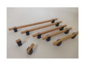 Obrazek Uchwyt 2434  L-320 drewno + czarny metal