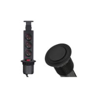 Obrazek LIFT BOX czarny fi60mm 3x gniazdo schuko