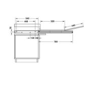 Obrazek Stół wysuwny 540/1200mm 60kg bez nogi
