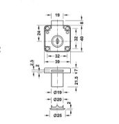 Obrazek Zamek meblowy kwadratowy lewy