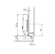 Obrazek Zawias Metalla Mini 315CP nakładany z hamulcem