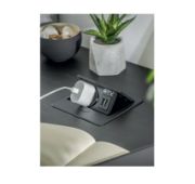 Obrazek Przedłużacz biurkowy AVARO 1xgniazdo 2xUSB czarny