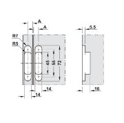 Obrazek Zawias Kubikina chrom mat/biały 3D