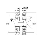 Obrazek Zawias Kubikina chrom mat/biały 3D