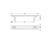 Obrazek Uchwyt H2350 L-128mm czarny mat