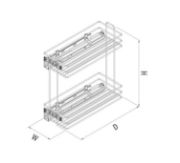 Obrazek Cargo 2-poziomy 30cm Starax prawe chrom prow.BLUM