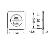 Obrazek Ładowarka USB Loox5  USB-A / USB-C 12V biała