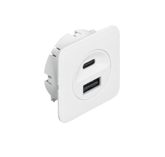 Obrazek Ładowarka USB Loox5  USB-A / USB-C 12V biała