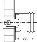 Obrazek Gałka obrotowa Symo długość 33 mm lewa