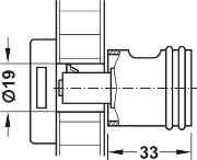 Obrazek Gałka obrotowa Symo długość 33 mm lewa