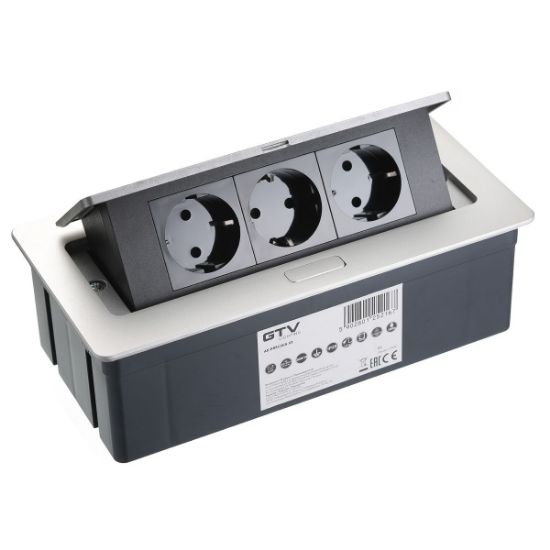 Obrazek Przedłużacz biurkowy SOFT 3x gniazdo schuko Alumi.