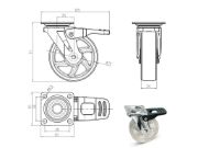 Obrazek Kółko meblowe SHIFT 75 z hamulcem
