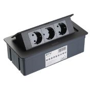 Obrazek Przedłużacz biurkowy SOFT 3x gniazdo  czarny