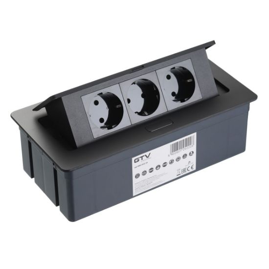 Obrazek Przedłużacz biurkowy SOFT 3x gniazdo  czarny