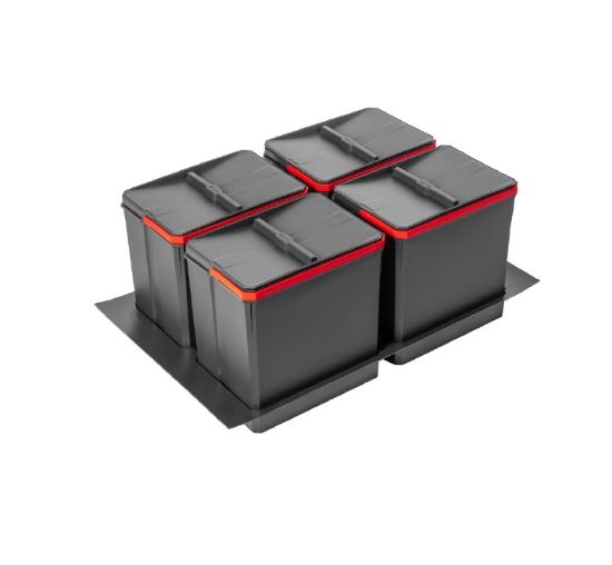 Obrazek Pojemniki do segregacji AxiSpace 800 4x15L