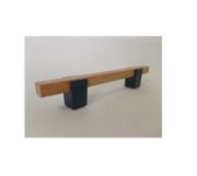 Obrazek Uchwyt 2434  L-128 drewno + czarny metal