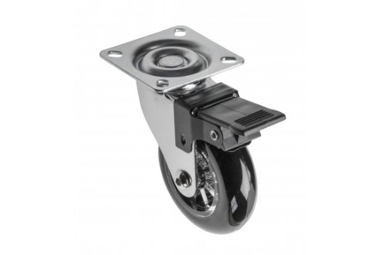 Obrazek Kółko meblowe Brazylia czarne 75mm (z hamulcem)